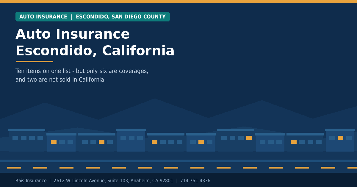 Auto Insurance Escondido, California | Rais Insurance Auto insurance Escondido California - Rais Insurance independent broker