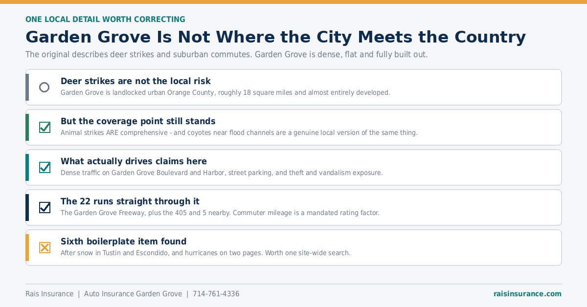 Garden Grove Is Not Where the City Meets the Country Garden Grove is a dense urban city, not where the city meets the country