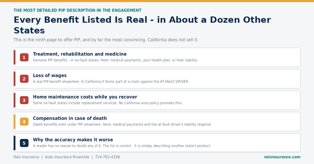 Personal injury protection benefits are not available in California