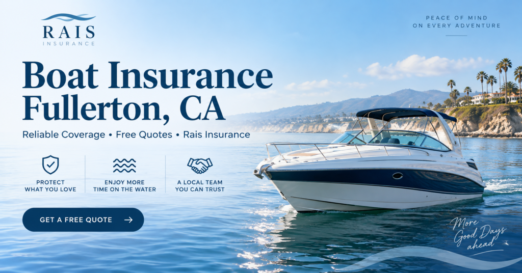 Reliable boat insurance coverage for boat owners in Fullerton, California