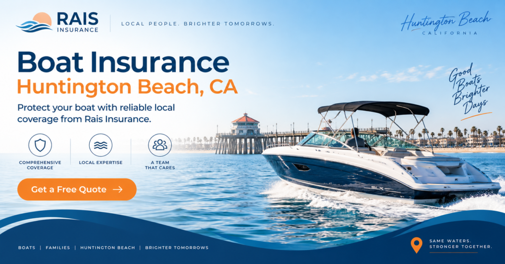 Boat insurance in Huntington Beach CA by Rais Insurance