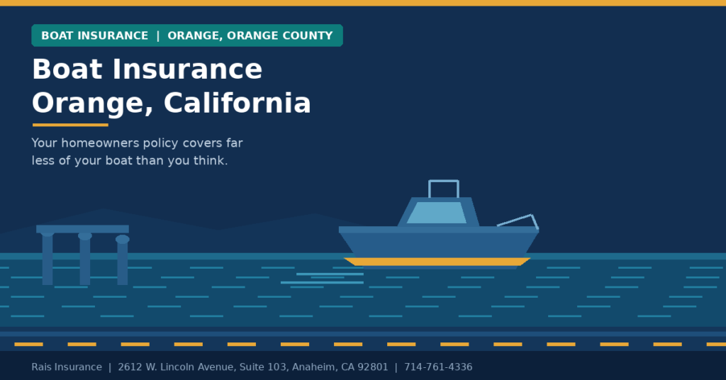 Boat insurance Orange California — cover for vessels, liability and trailers