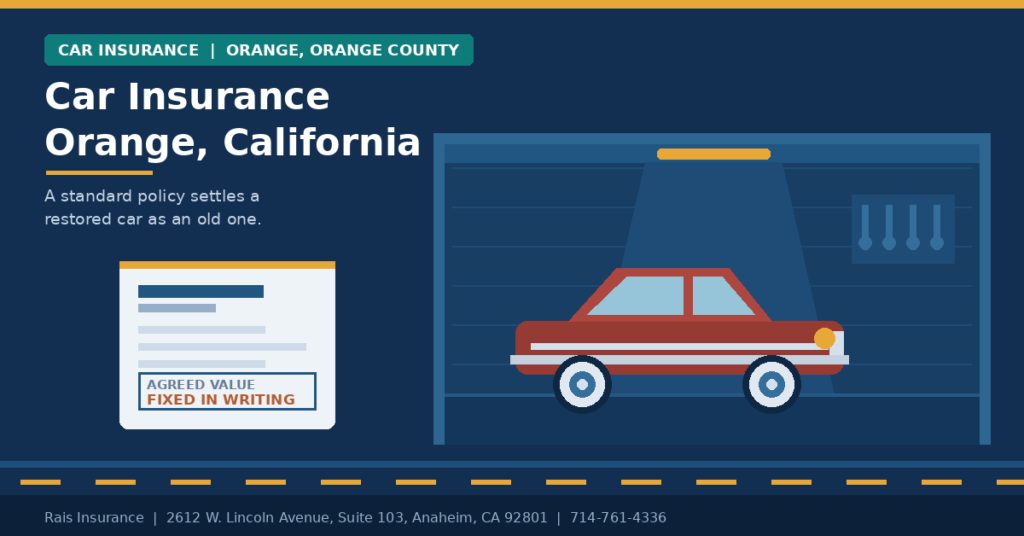 Car insurance Orange California — agreed value cover for classic and restored vehicles
