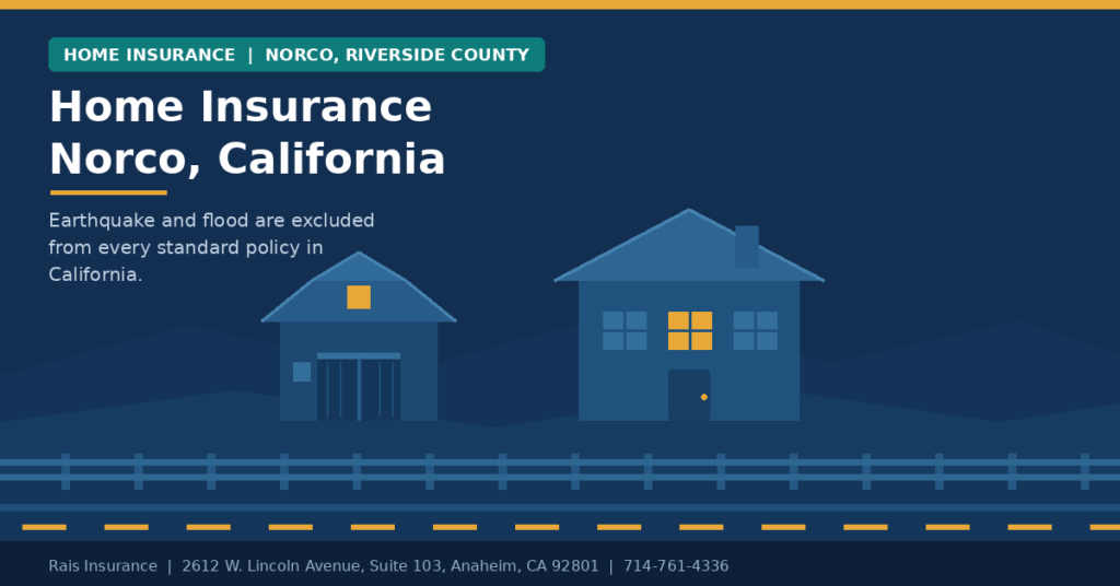 Home insurance Norco California — cover for houses, barns and outbuildings